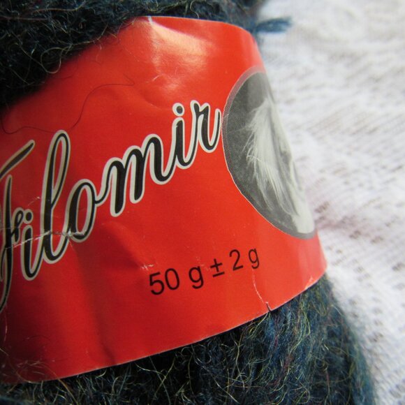 Lot of 6 sks Filomir Yarn,50% wool, made in Italy,50g each,grey/navy - Picture 3 of 4